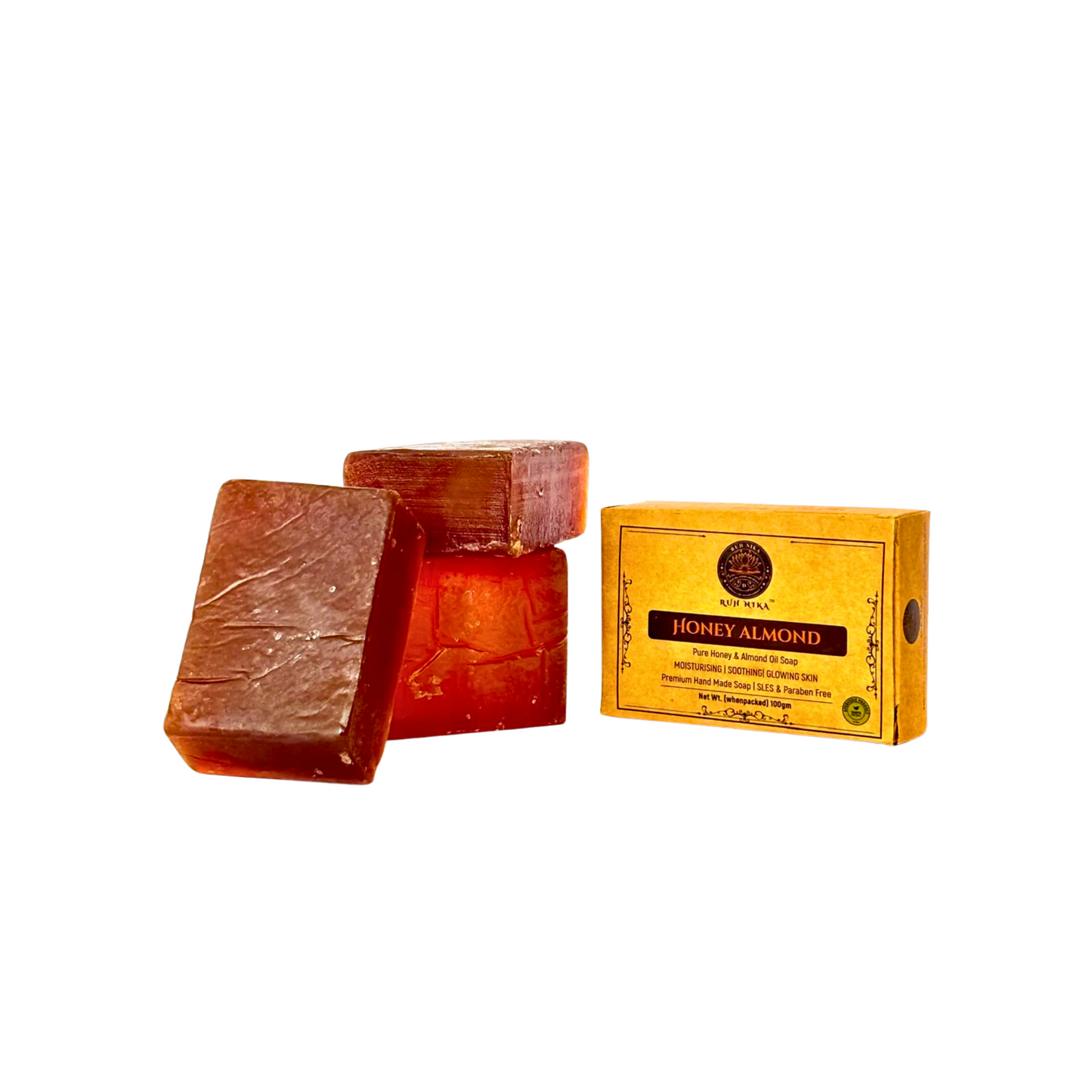 Combo of 3 – Handmade Herbal Honey Almond Soap (3×100g)